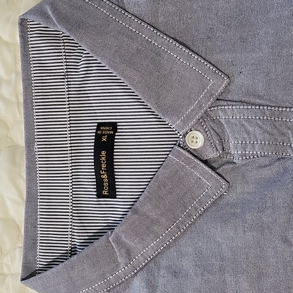 Ross&Freckle Men's 100% Cotton Chambray Standard fit Rolling-up Long Sleeve - Picture 10 of 14